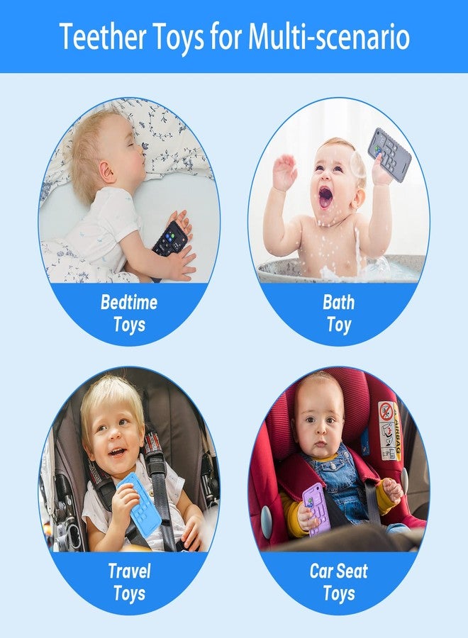Besosay Baby Phone Teething Toys for Babies 0-3, 0-6, 6-12 Months | Soft Silicone Cell Phone Teethers Toys | Baby Fidget Toys 0-6 Months | Infant Teether for Breastfeeding Baby Boy Girl (Purple) - Image 3
